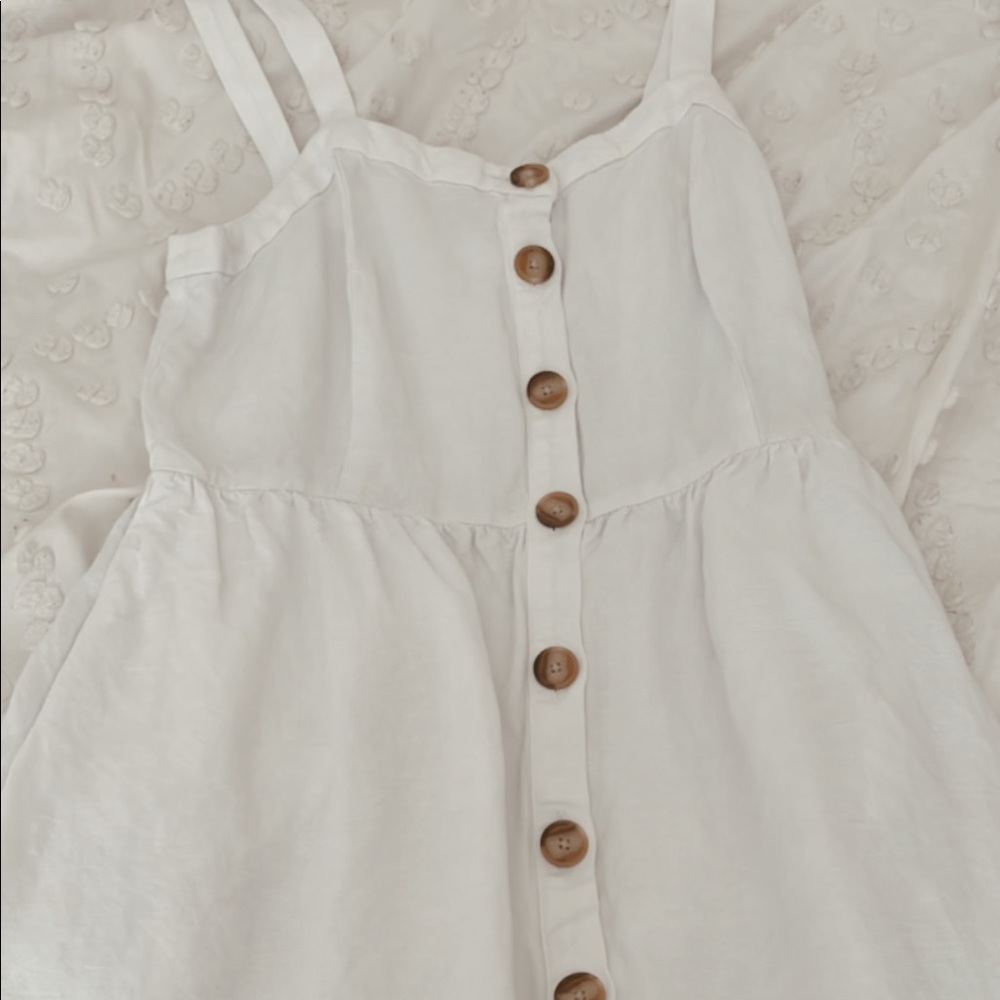 White button up dress